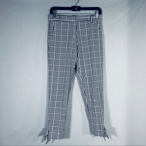 Blk/Wht Checked Pencil Leg Pants with Bows